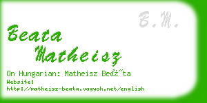 beata matheisz business card